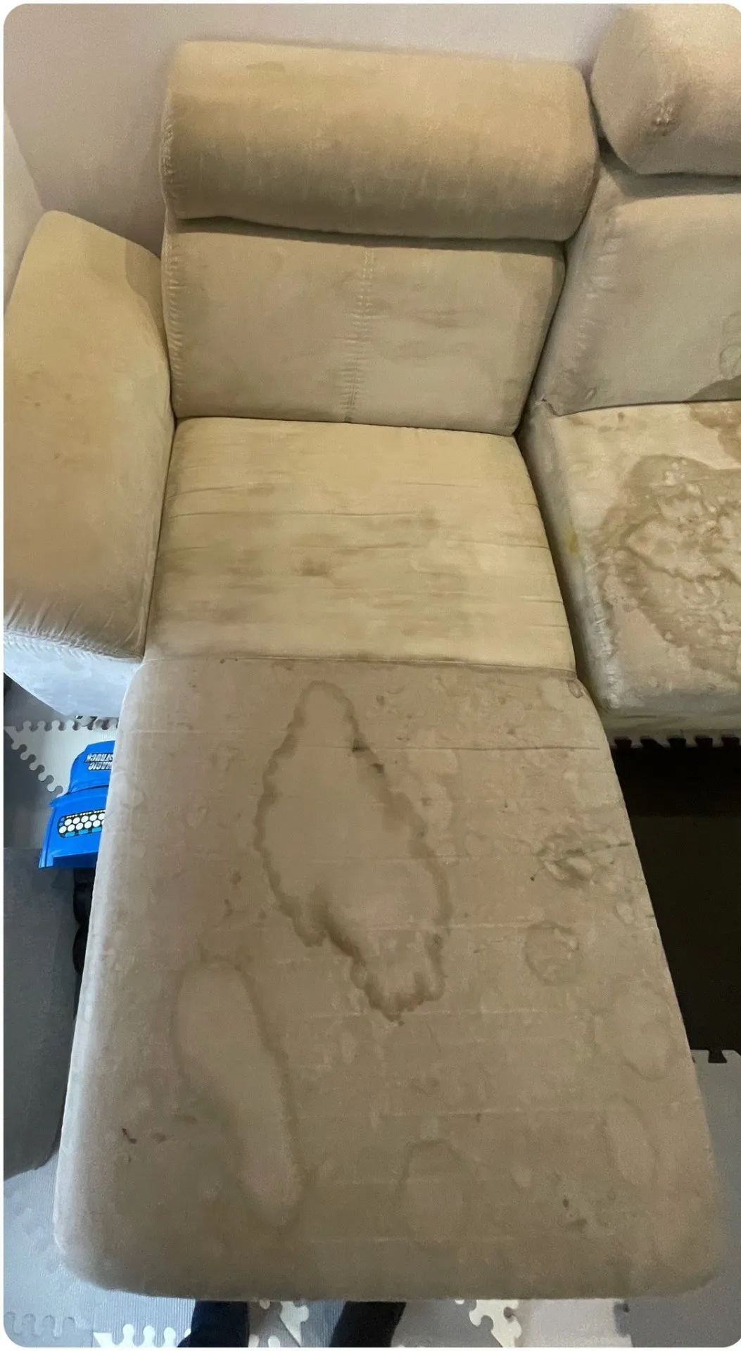 Stan przed praniem: Kompleksowe pranie tapicerki